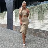 Kaia Knit Cut Out Halter Dress